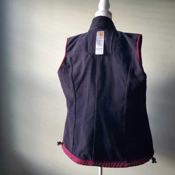 Carhartt Womens Soft Shell Water Repellent Full Zip Vest Pockets Burgundy Size L - Picture 8 of 10
